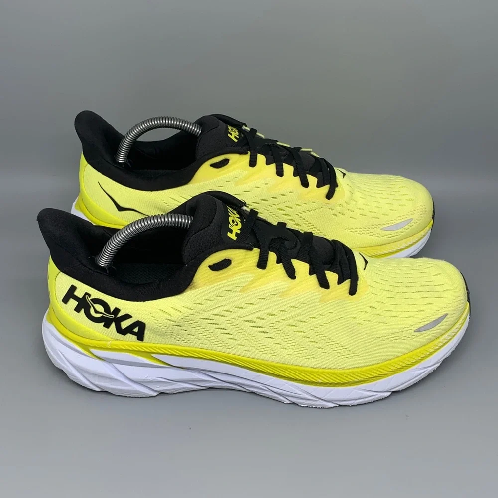 Hoka One One Clifton 8 Yellow Black Running Shoes 1119393 EPCH Men’s Sz 10 D
